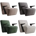 Modern Single Seater Sofa With Black Armrests And Multiple Color Options 3d model