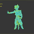 Anime Goku Action Figure With Golden Hair Blue Outfit And Orange Pants