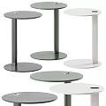 Modern Round Side Tables With Different Colors And Sturdy Circular Bases 3d model