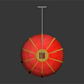 Hanging Red Decorative Lanterns Furniture With Golden Trim And Three Layers