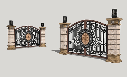 European-style gate 3d model