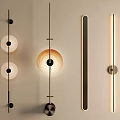 Elegant Contemporary Wall Lamps Featuring Circular Shades And Linear Light Fixtures