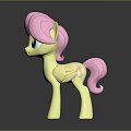 Cute Yellow Pony Toy with Pink Mane Tail and Blue Eyes Small Wings