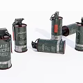 M18 Red Green Smoke Grenades With Warning Labels And Military Design