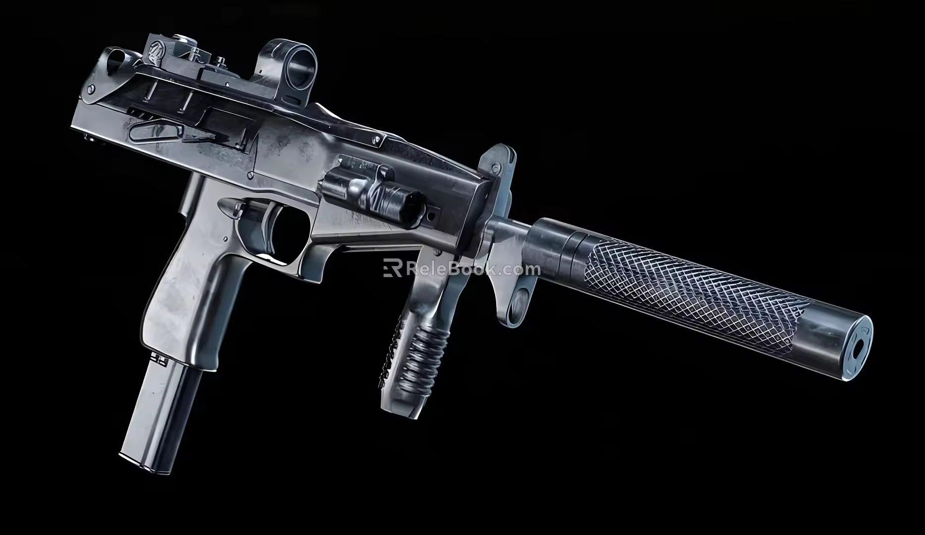 modern submachine gun 3d model
