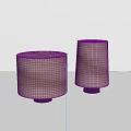 Two Brown Cylindrical Table Lamps with Black Base and Lighting Effect on White Background 3d model
