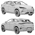 Silver Modern SUV Car With Sleek Exterior Design Front And Rear Views