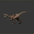 Realistic Velociraptor Dinosaur Character With Sharp Claws And Open Mouth 3d model