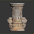 Jane European Pillar Stone Carving Marble Carving Park Stone Pillar 3d model