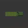 Green Military Wheeled Tank 3D Model With Open Cargo Area And Top Hatch