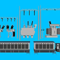 modern electric pole transformer distribution box power equipment distribution room 3d model