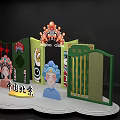 Traditional Peking Opera Cultural Display in Beijing China With Headdress Figures And Screen