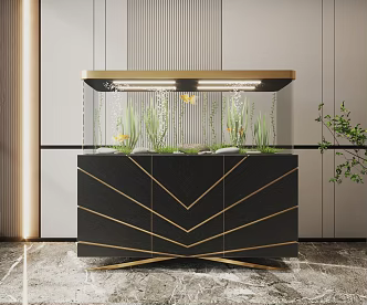 Modern Fish Tank Glass Fish Tank Aquarium Display Cabinet Side Cabinet 3d model