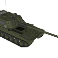 Military Green Battle Tank With Long Barrel Tracks And Turret Design