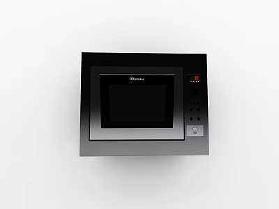 Black Decker Modern Black Microwave Oven Kitchen Appliance With Control Panel 3d model