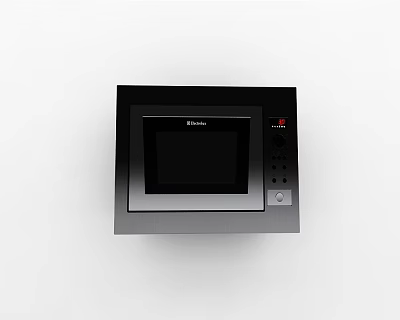 Black Decker Modern Black Microwave Oven Kitchen Appliance With Control Panel 3d model