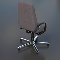 Comfortable High Back Gray Fabric Office Chair With Black Armrests Metal Base And Swivel Casters
