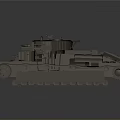 Detailed Vintage Military Tank Vehicle With Tracks Turret And Armor Structure