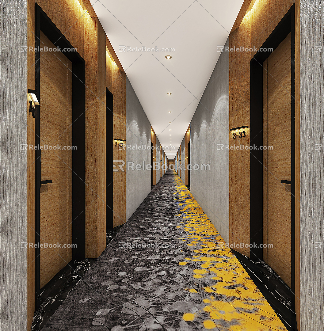 Modern Away Hotel Corridor Hotel Away Hotel Entrance Away Hotel Accessories model