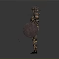 Full Body Medieval Knight Armor With Ornate Metallic Design And Golden Accents