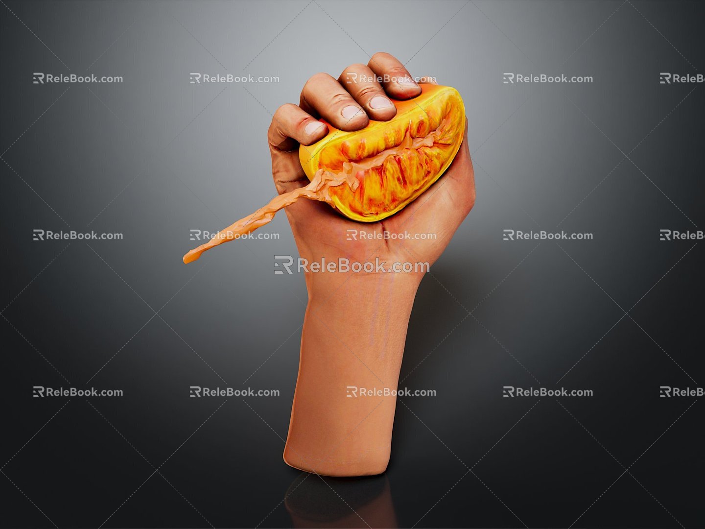 Gesture lemon pinch fruit advertising modeling advertising arm arm 3d model