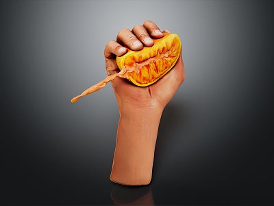 Gesture lemon pinch fruit advertising modeling advertising arm 3d model