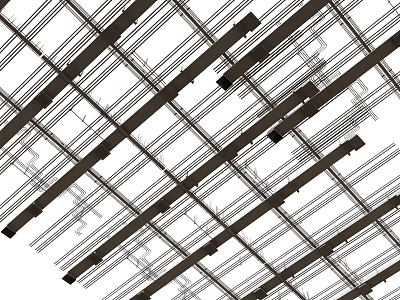 Air Conditioner Vents With Interlaced Long Strip Structure In Building Ventilation System 3d model