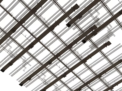 Air Conditioner Vents With Interlaced Long Strip Structure In Building Ventilation System 3d model