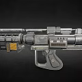 Futuristic Sci Fi Weapon Design With Metallic Barrel Grip And Structural Details 3d model