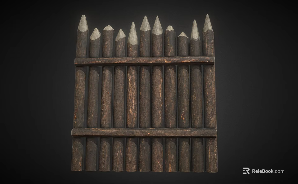 Vintage Handcrafted Wooden Equipment With Pointed Tops And Layered Textured Design 3d model 