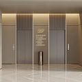 Modern Elevator Lobby With 20th Floor Indicator And Sleek Panel Design 3d model