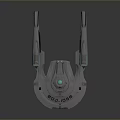 Futuristic Starship 3D Model Featuring Disc Shaped Hull Blue Glowing Engines And NCC 1058 Identifier For Cosmic Exploration