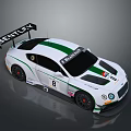 Bentley Racing Car With White Green Stripes Number 8 And Total 111 Logo Rear Wing