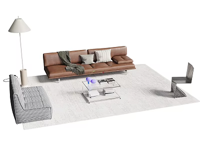Inflatable Sofa Living Room With Modern Furniture And Decorative Elements 3d model