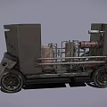 Vintage Steam Powered Train With Metal Wheels And Retro Mechanical Structure