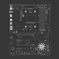 High Performance Computer Motherboard With Heat Sinks Fan And Expansion Slots