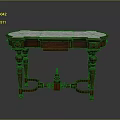 Elegant Vintage Wooden Console Table With Intricate Carvings And Marble Top