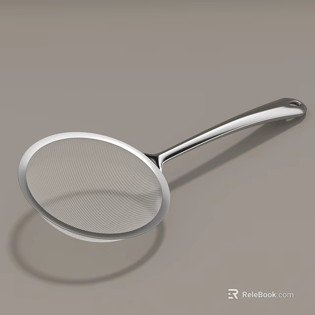 Durable Stainless Steel Sieve Spoon with Fine Mesh for Kitchen Cooking Straining 3d model 