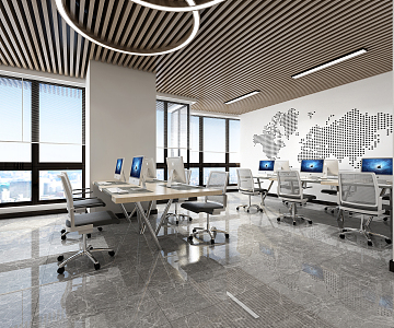 modern public office area office 3d model