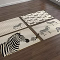Stylish Square Rugs with Zebra Patterns Various Designs for Indoor Floor Decoration 3d model