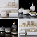 Modern Elegant Daily Washing Products With Soap Dispensers Storage Jars And Tissue Boxes