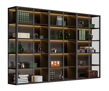 Modern Poliform Bookcase Display Cabinet 3d model