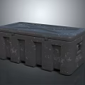 Rugged Gray Plastic Storage Box With Textured Surface And Side Handle