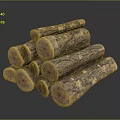 Natural Stacked Wooden Logs With Rich Texture And Solid Material For Decorative Projects