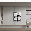 Modern bookcase book decoration combination 3d model