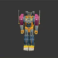 Colorful Robot Character With Beast Inspired Claw Feet And Vibrant Armor Design