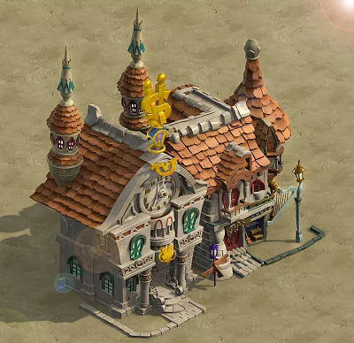 European Cartoon Construction Bank 3d model