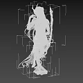 Fantasy Woman Sitting With Ornate Crown And Decorative Harp In Dark Background