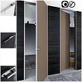 Modern Interior Door Design With Black Brown Panels And Metal Handles