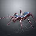 Metallic Ant 3D Rendering With Red Legs Antennae And Shiny Surface 3d model